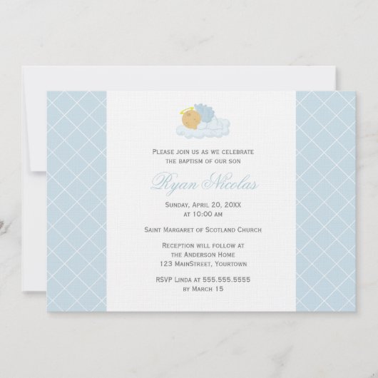 Süße Baby-Taufe Einladung (Vorderseite)