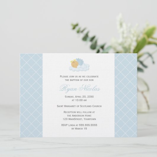 Süße Baby-Taufe Einladung (Stehend Vorderseite)
