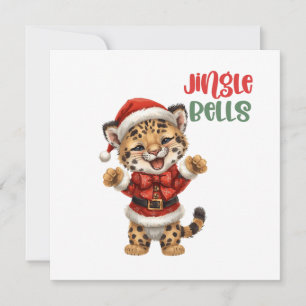 Süße Baby-Tiger-Jungtier-Weihnachtsillustration Feiertagskarte