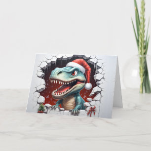 Süße Baby-Weihnachts-Tiere 3D-Dinosaurier-Gruß Karte