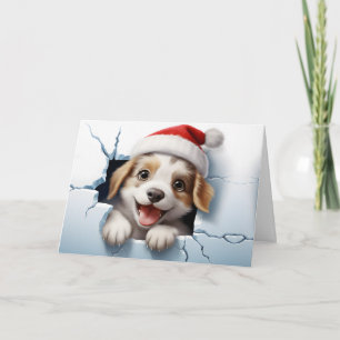 Süße Baby-Weihnachts-Tiere 3D-Welpe Gruß Karte
