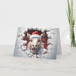 Süße Baby-Weihnachtstiere 3D Pferd Grußkarte Karte