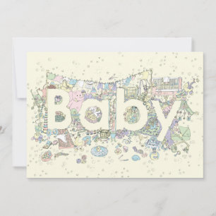 Süße Baby-Wortkunst Pastellfarben Neutral