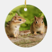 Süße Babychipmunk-Geschwister Keramik Ornament (Hinten)