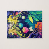 Süße Babydrachen Magischer Wald Puzzle (Horizontal)