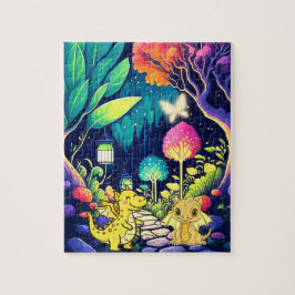 Süße Babydrachen Magischer Wald Puzzle