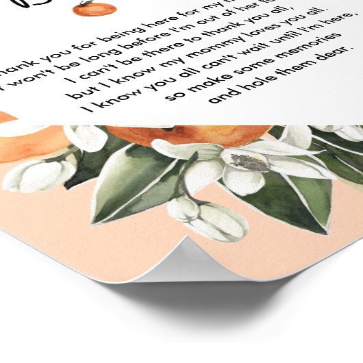 Süsse Babydusche eine Nachricht aus dem Bump Poster (Ecke)