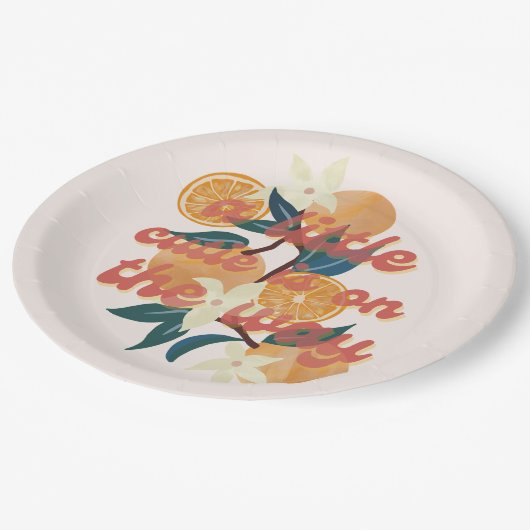 Süsse Babydusche Themenpapier Teller (Schrägansicht)