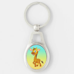 Süße Babygiraffe lächelnd Cartoon-35280 Schlüsselanhänger