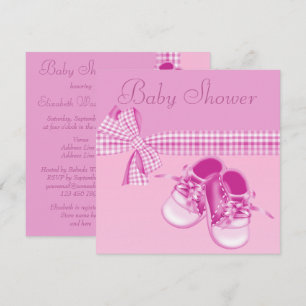 Süße Babygirl-Shower-Rosafarbene Schuhe & Elegante Einladung