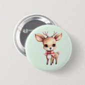 Süße Babyhirsch-Cartoon-Illustration Button (Vorne & Hinten)