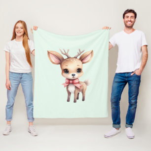 Süße Babyhirsch-Cartoon-Illustration Fleecedecke