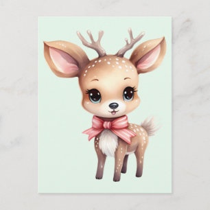 Süße Babyhirsch-Cartoon-Illustration Postkarte