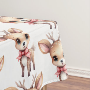 Süße Babyhirsch-Cartoon-Illustrationsmuster Tischdecke