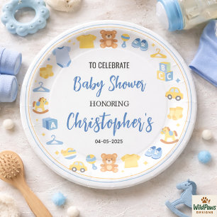 Süße Babykleidung & Spielzeug Jungen-Baby-Party Pappteller