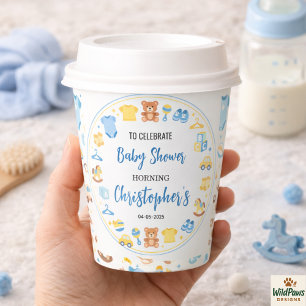 Süße Babykleidung und Spielzeug Jungen-Baby-Party Pappbecher