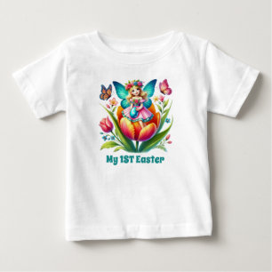 Süße Babymädchen Fee erstes Ostern Baby T-shirt