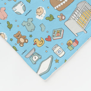 Süße Babymuster-Blau Nahtlos Babydecke Fleecedecke