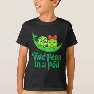 Süße Babynachricht Zwei Erbsen in einer Schote Sch T-Shirt