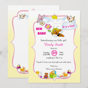 Süße Babyparty-Einladung für Mädchen Einladung