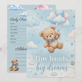 Süße Babyparty-Einladung mit Vorhersage-Spiel Karte