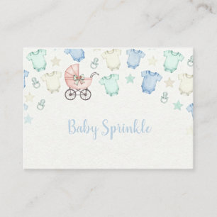 Süße Babyparty-Einladung Pastellfarbene Babykleidu Begleitkarte