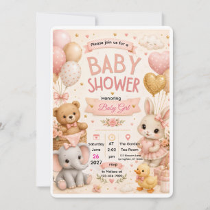 Süße Babyparty-Einladung Rückseite Design Pastel Einladung