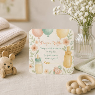 Süße Babyparty-Windel-Raffle-Einschlusskarte  Begleitkarte
