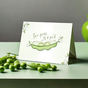 Süße Babyparty Zwillinge Peapod Dankeskarte