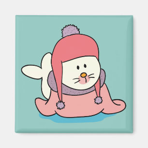 Süße Babyrobbe Cartoon Magnet
