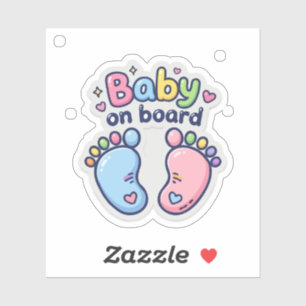 Süße Babys auf dem Board Füße Aufkleber
