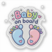 Süße Babys auf dem Board Füße Aufkleber (Vorderseite)