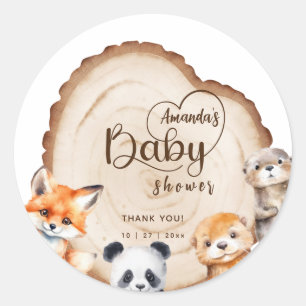Süße Babytier-Baby-Shower-Dankeschön Runder Aufkleber
