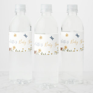 Süße Babytierchen Florale Babyparty Wasserflaschenetikett