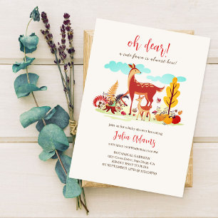 Süße Babytierchen Wald Baby Shower Einladung