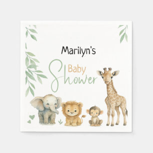 Süße Babytierchen zur Babyparty Serviette
