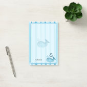 Süße Babywal Blau gestreifte Post-It Notes Klebezettel (Büro)