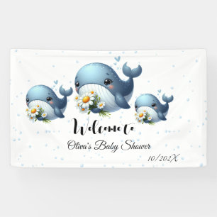 Süße Babywal-Geburtstagsbanner Banner