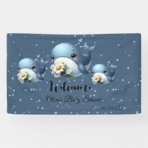 Süße Babywal-Geburtstagsbanner Banner