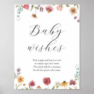 Süße Babywünsche Baby Shower Gästebuch Schild
