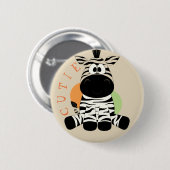 Süsse-Babyzebra-Knopf Button (Vorne & Hinten)