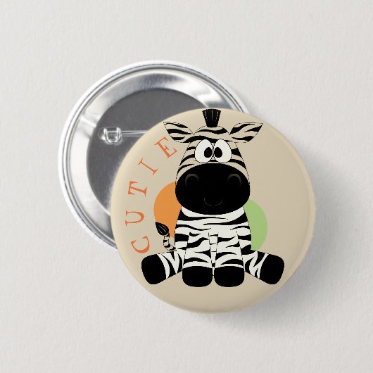 Süsse-Babyzebra-Knopf Button (Vorne & Hinten)
