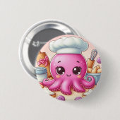 Süße Back-Oktopus-Schaltfläche Button (Vorne & Hinten)