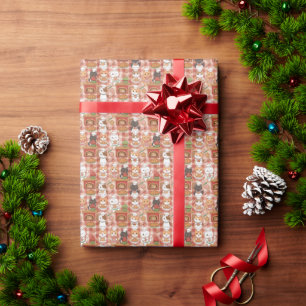 Süße backende Katzen Weihnachtskochmütze Katze Geschenkpapier