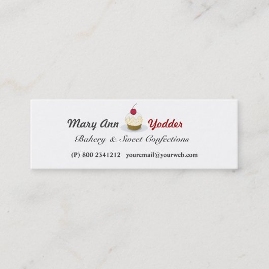 Süße Bäckerei-hübsche Mini Visitenkarte (Vorderseite)