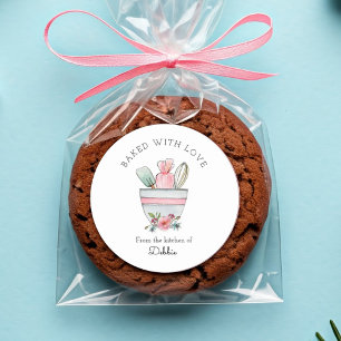 Süße Backutensilien auf Weiß Runder Aufkleber