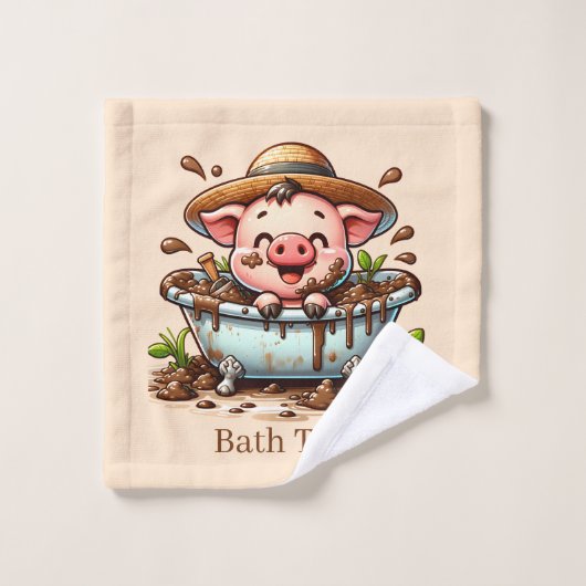 Süße Badezeit-Schwein anpassbar Waschlappen (Waschlappen)