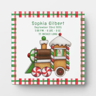 Süße Bahn Baby Geburt Ankündigung Baby-Foto Fotoplatte