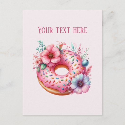 Süße Bakery-Donut-Nachricht oder Firmenname hinzuf Postkarte (Vorderseite)