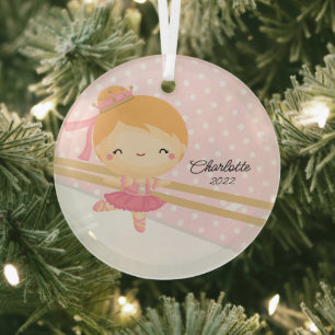 Süße Ballerina Ballett Tanz Weihnachten Ornament Aus Glas